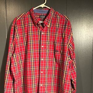 XXL Chaps Button Down Red Plaid Shirt
